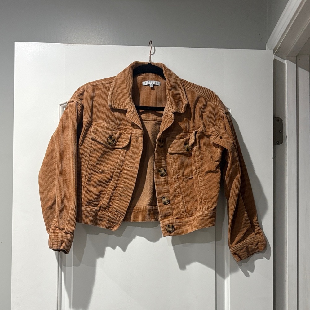 Brown Corduroy Cropped Jacket